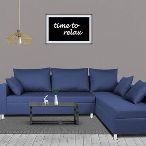 Adorn India Straight Line L-Shaped Sofa – Modern Comfort in Timeless Blue