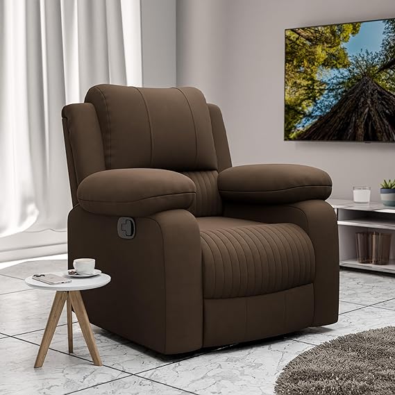 Green Soul Laze Single Seater Recliner Sofa – Suede Fabric with Rocking & Revolving Function