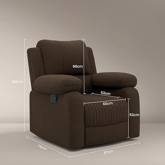 Green Soul Laze Single Seater Recliner Sofa – Suede Fabric with Rocking & Revolving Function - Image 2
