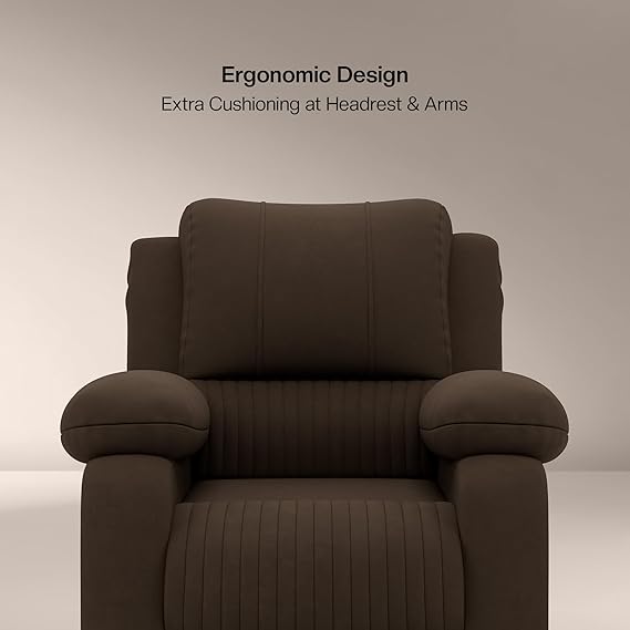 Green Soul Laze Single Seater Recliner Sofa – Suede Fabric with Rocking & Revolving Function - Image 3