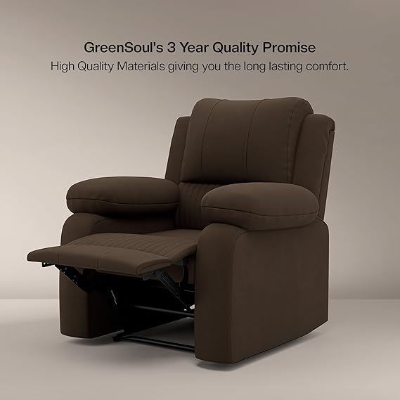 Green Soul Laze Single Seater Recliner Sofa – Suede Fabric with Rocking & Revolving Function - Image 5
