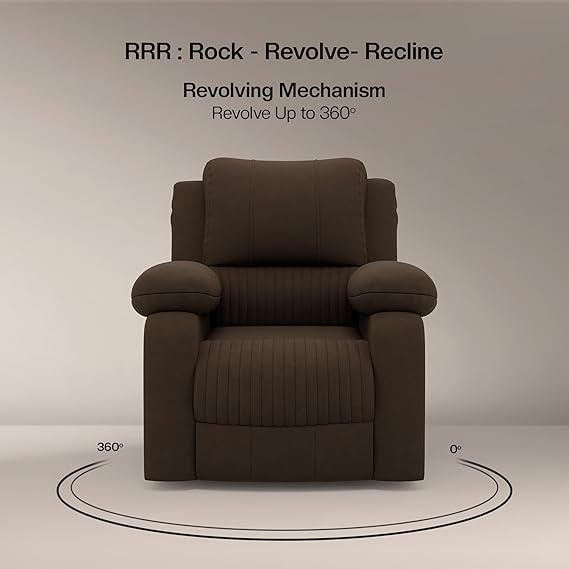 Green Soul Laze Single Seater Recliner Sofa – Suede Fabric with Rocking & Revolving Function - Image 6