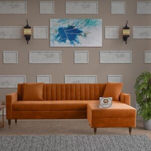 WOODREAM 4-Seater Interchangeable L-Shaped Sofa Set – Modern Elegance and Comfort