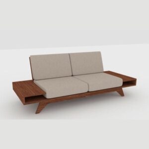 Pine Wood 2 Seater Sofa With Side Table 1800x600x400