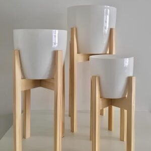Pine Wood Pot Stand (Set of 3)