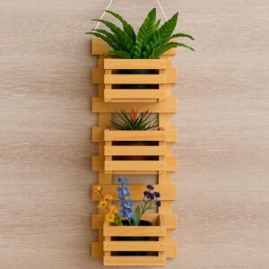 Wall Hanging Pine Wood Pot Stand (3 piece)